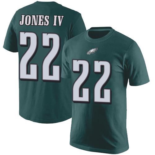 Men Philadelphia Eagles #22 Sidney Jones Green Rush Pride Name and Number NFL T Shirt
